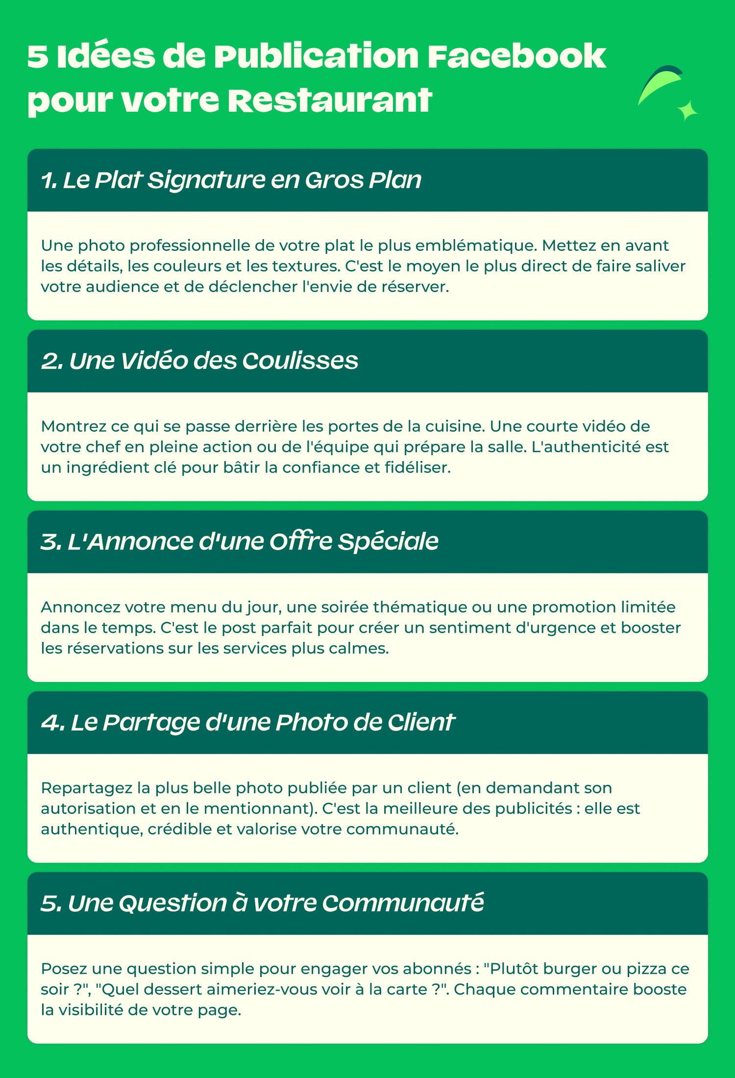 comment attirer clients restaurant facebook