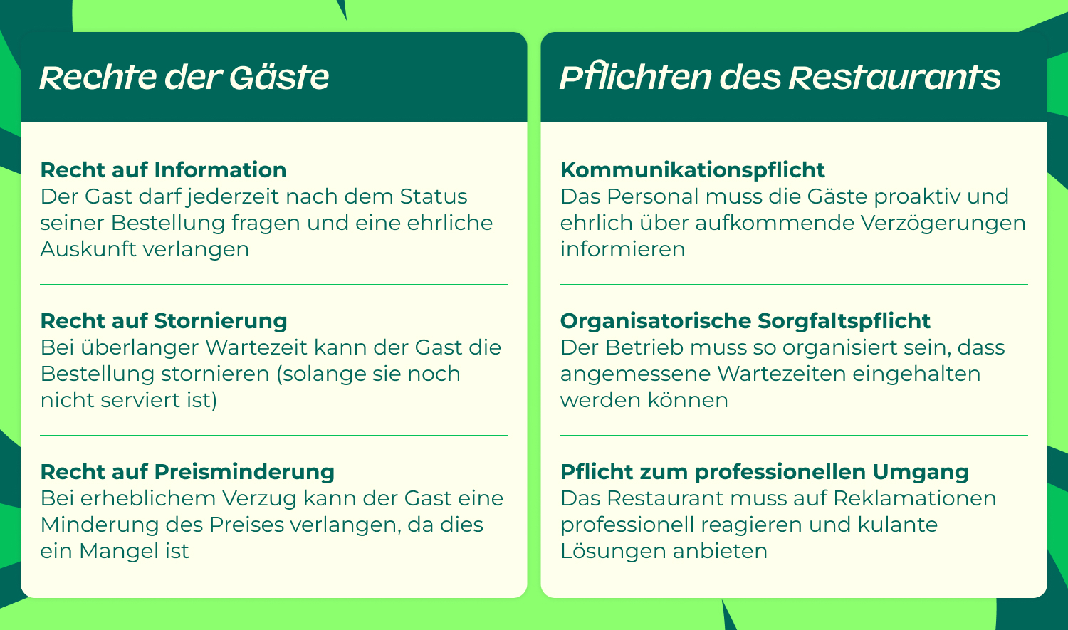 wartezeit im restaurant