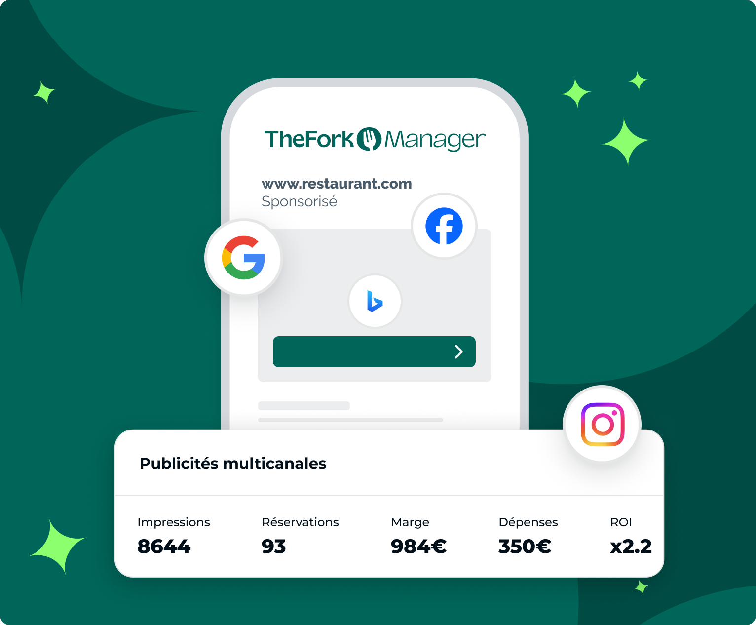 Publicité pour restaurants réseaux sociaux