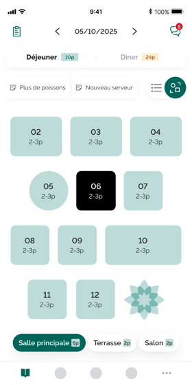 Plan de salle de restaurant avec TheFork Manager