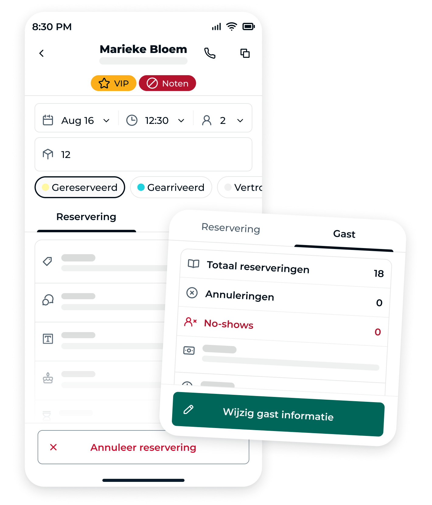 NL - Contextual menu