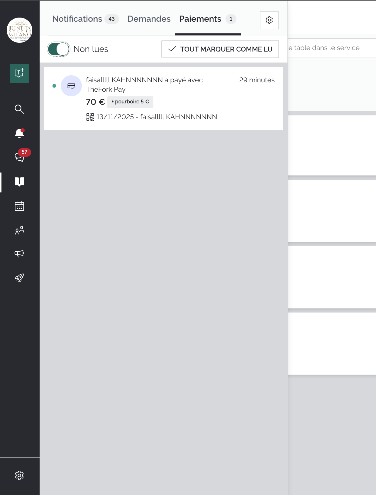 TheFork Pay solution pour les restaurants TheFork Manager
