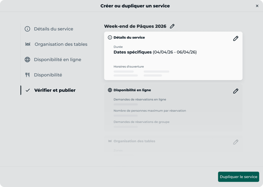 Dupliquez vos services nouveauté TheforkManager pour restaurant