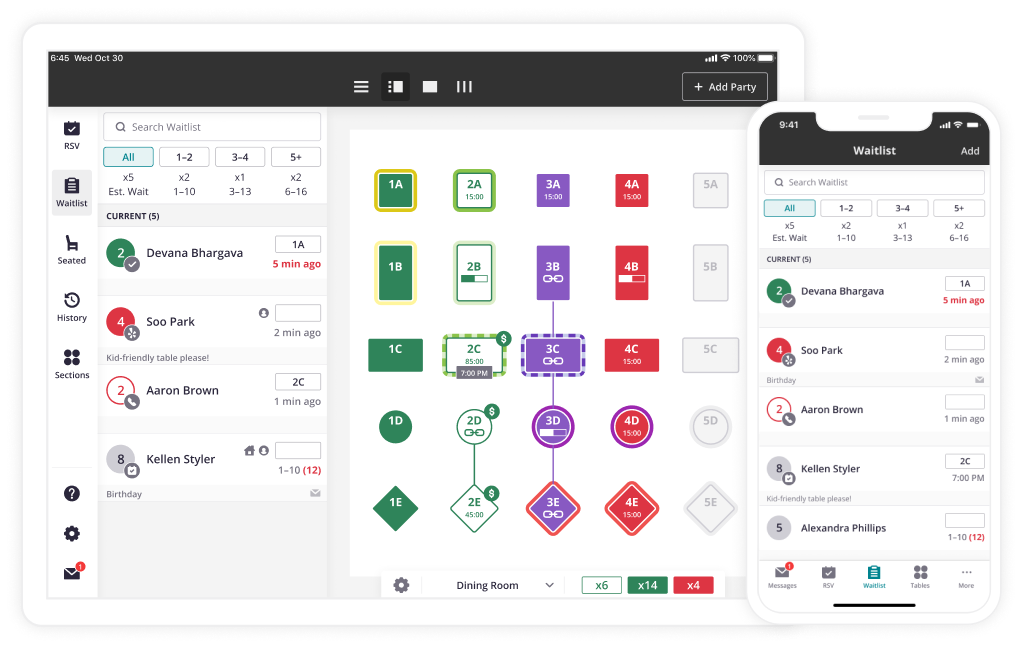 restaurant booking app seven rooms
