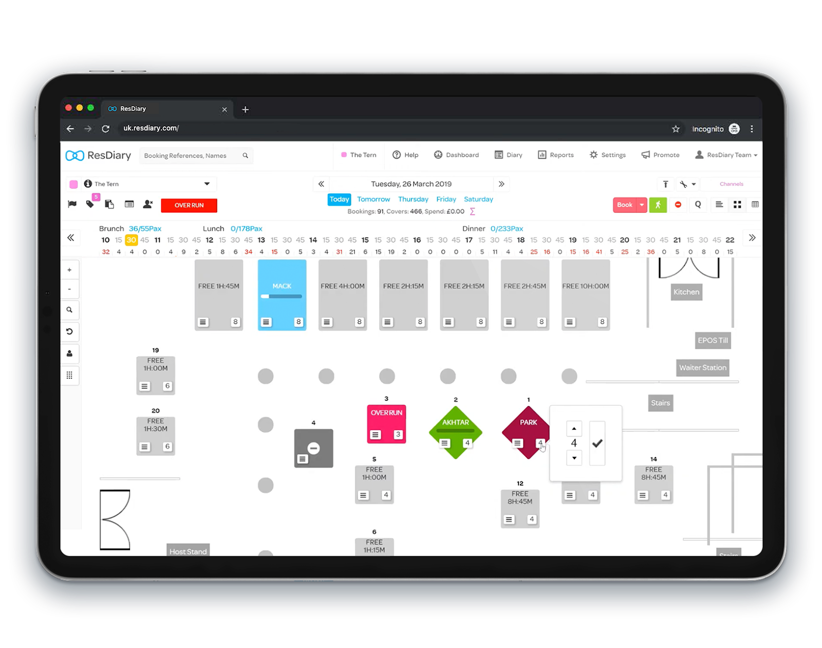 restaurant booking application resdiary