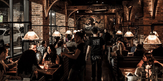 People dining in a restaurant
