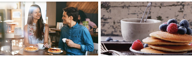 casal a tomar o pequeno-almoço num restaurante – aumente as vendas