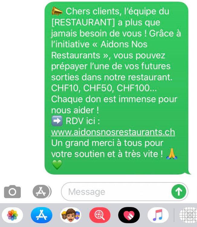 SMS Aidons Nos Restaurants